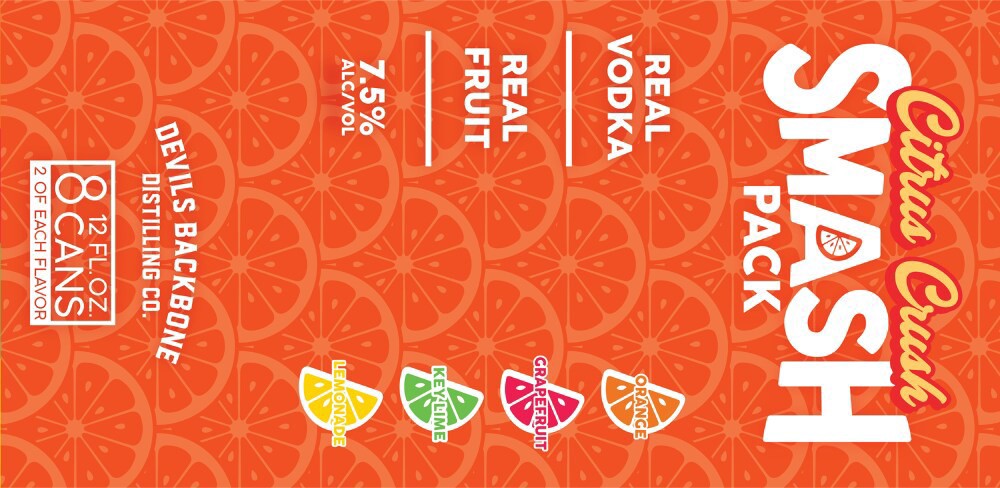 slide 5 of 6, Devils Backbone Distilling Company Citrus Smash Variety, 8 Pack Canned Cocktails, 12 fl. oz. Cans, 7.5% ABV, 96 fl oz