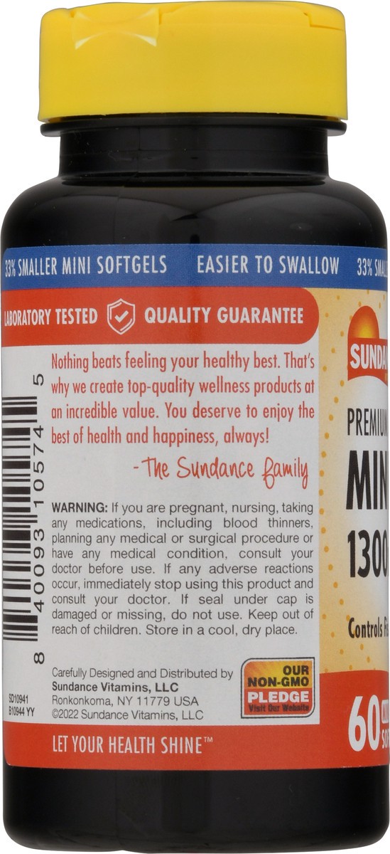 slide 10 of 12, Sundance Vitamins 1300 mg Premium Strength Natural Lemon Flavor Mini Fish Oil Softgels 60 ea, 60 ct