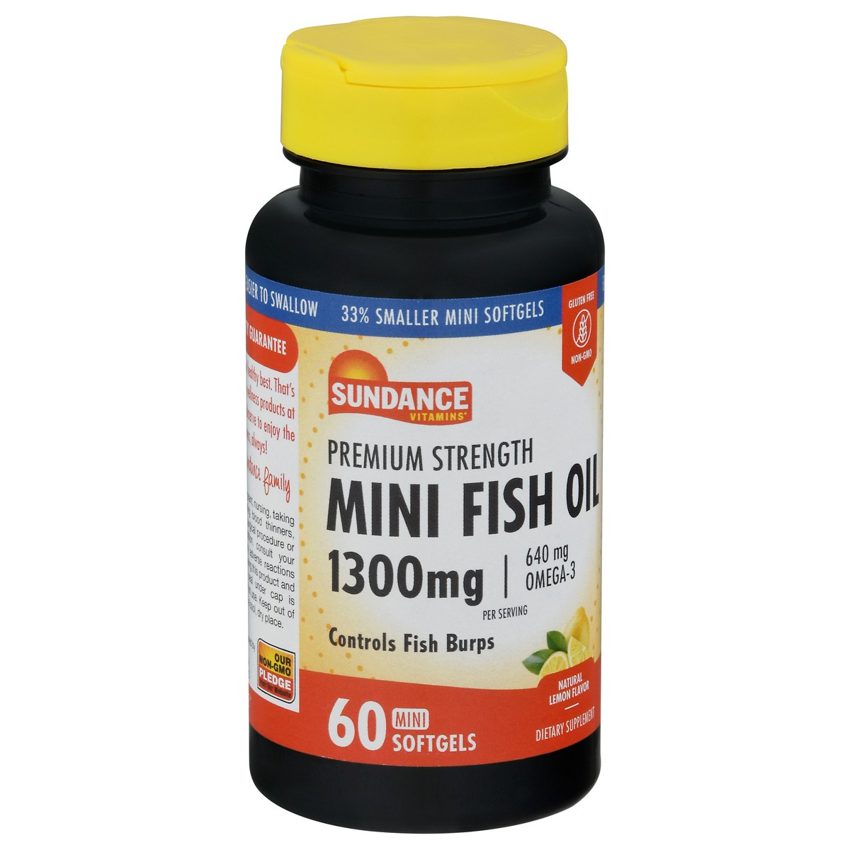 slide 5 of 12, Sundance Vitamins 1300 mg Premium Strength Natural Lemon Flavor Mini Fish Oil Softgels 60 ea, 60 ct
