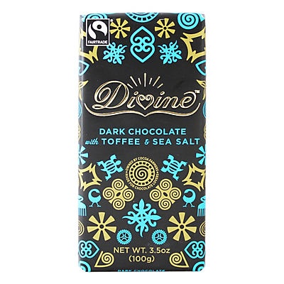 slide 1 of 1, Divine Dark Chocolate Toffee with Sea Salt Bar, 3.5 fl oz