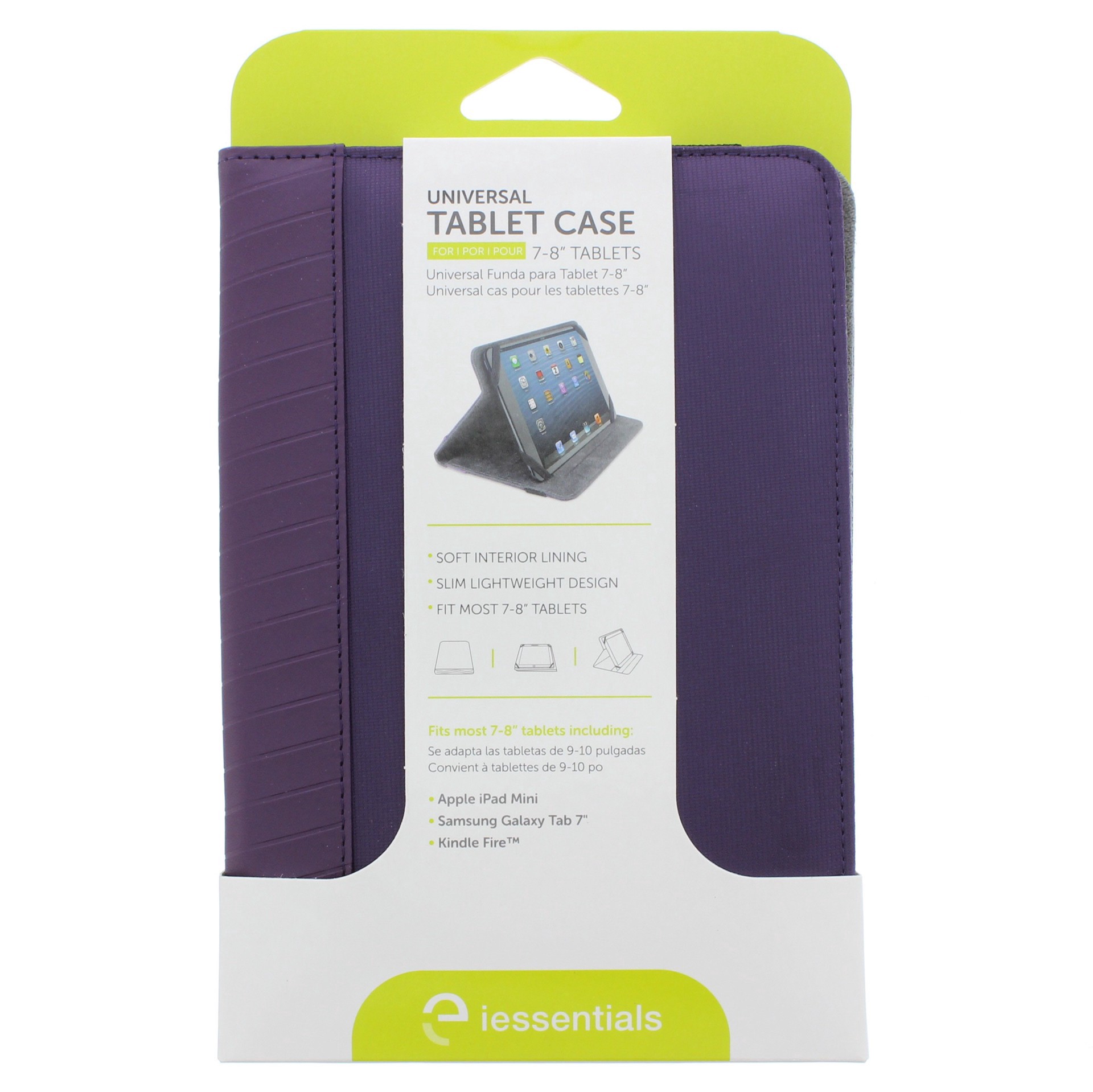 slide 1 of 1, iEssentials Universal Folio Purple 7 to 8 inch Tablet Case, 1 ct