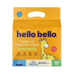 Hello Bello Flushable Wipes, 3pk 126ct