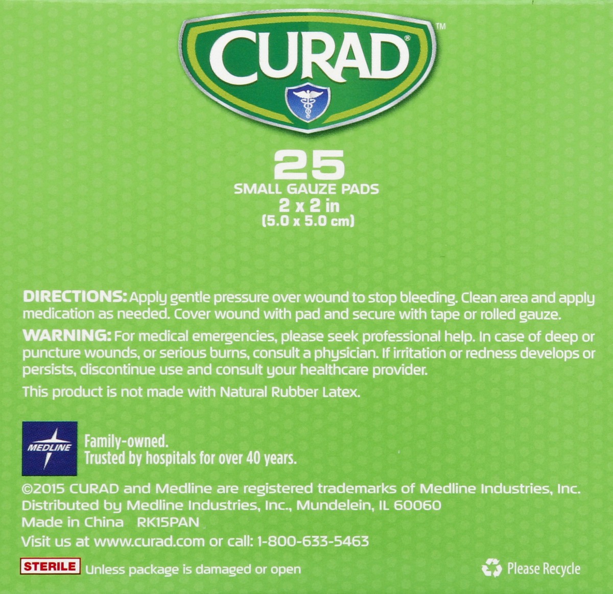 slide 3 of 4, Curad Gauze Pads, Small, 25 ct