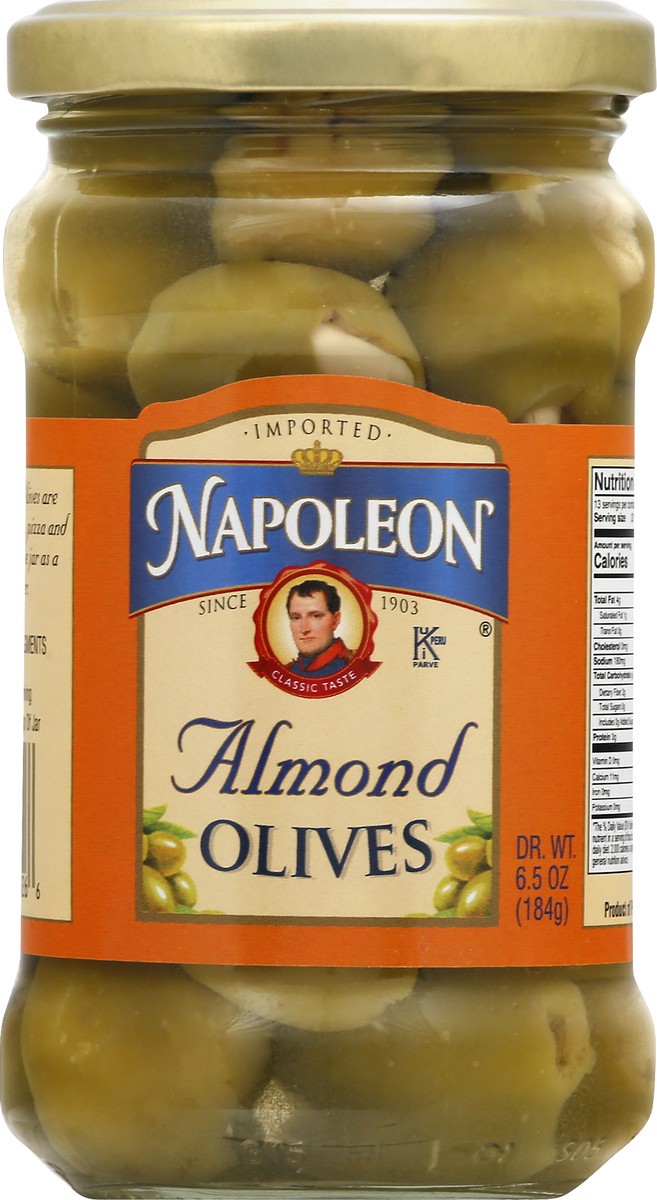 slide 7 of 9, Napoleon Almond Olives 6.5 oz, 6.5 oz