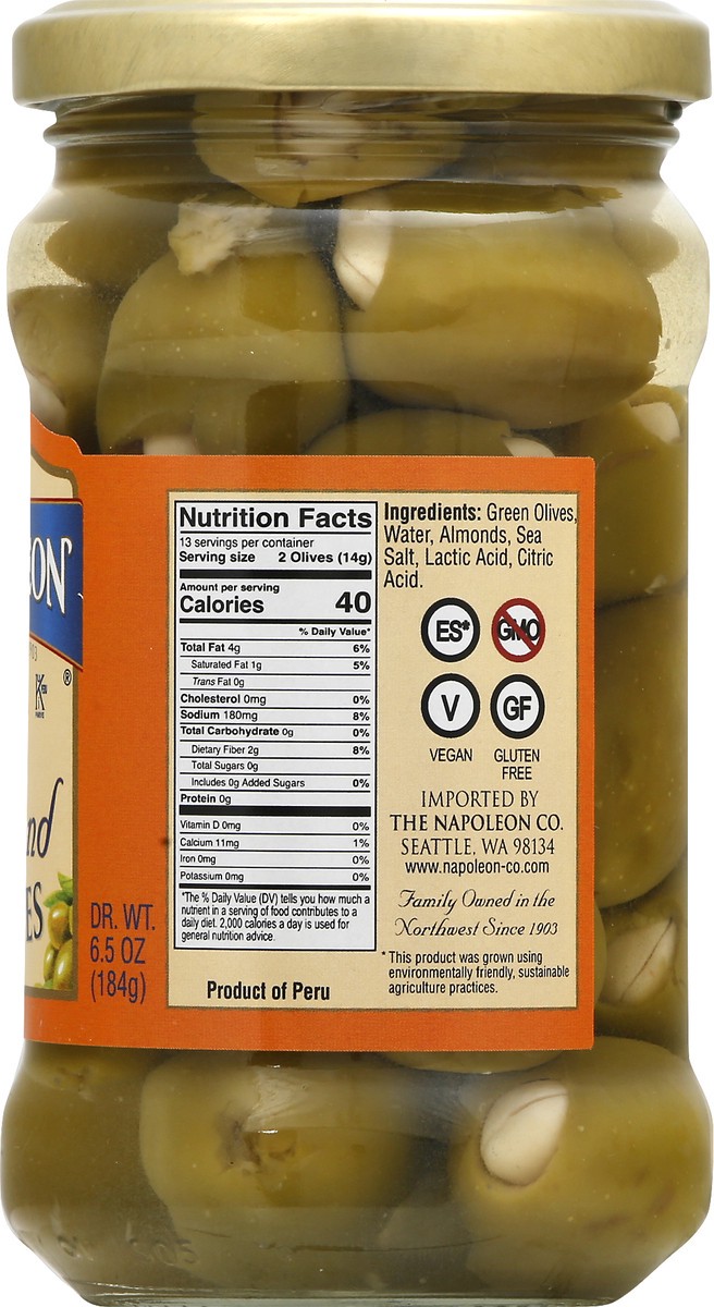 slide 5 of 9, Napoleon Almond Olives 6.5 oz, 6.5 oz