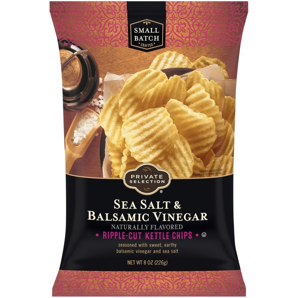 slide 1 of 1, Private Selection Sea Salt & Balsamic Vinegar Kettle Chips, 8 oz