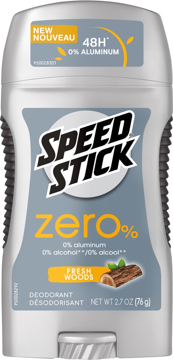 slide 2 of 8, Speed Stick Zero Deodorant for Men, Fresh Woods, 2.7 Oz, 2.7 oz