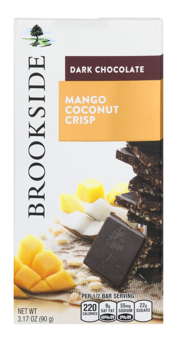 slide 1 of 1, Brookside Mango Coconut Crisp Dark Chocolate Bar, 3.17 oz
