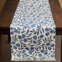 Room & Retreat Tulip Vine Print Poly Woven Runner, 14 In X 72 In