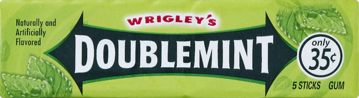 slide 4 of 4, Doublemint WRIGLEY'S DOUBLEMINT Mint Gum Chewing Gum, Single Pack, 5 Stick Pack, 5 pc