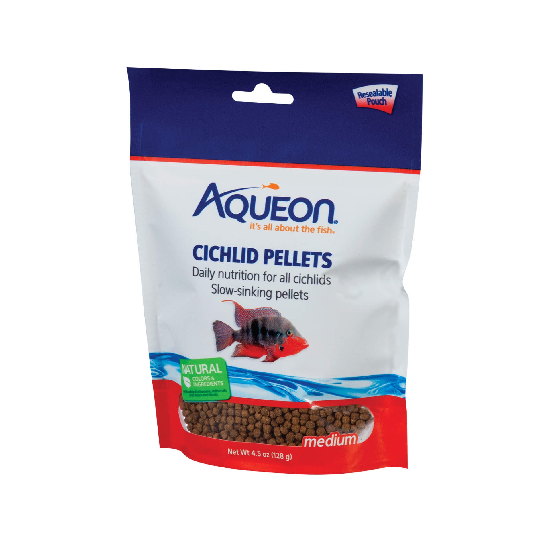 slide 1 of 5, Aqueon Cichlid Food Medium 4.5 Ounces, 1 ct