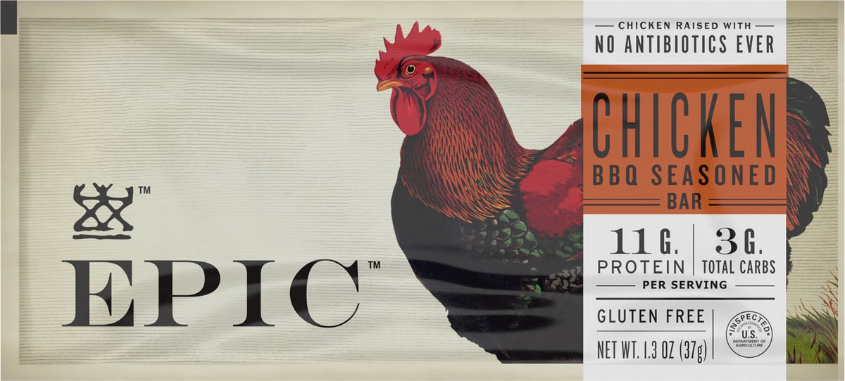 slide 6 of 9, EPIC BBQ Seasoned Chicken Bar, 1.37 oz