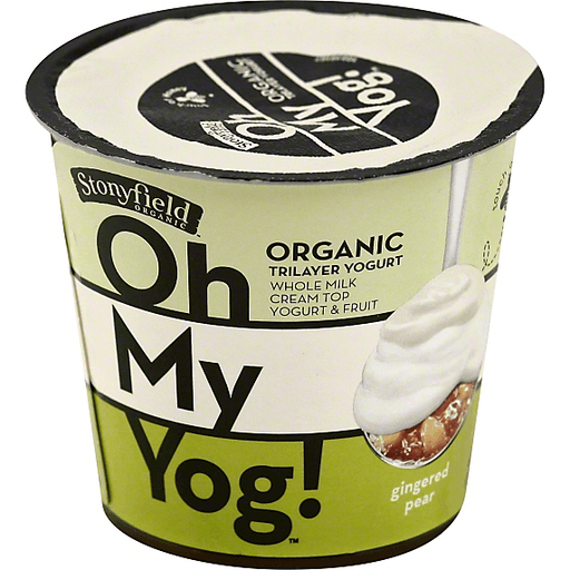 slide 1 of 1, Stonyfield Organic Oh My Yog! Gingered Pear Yogurt, 5.3 oz