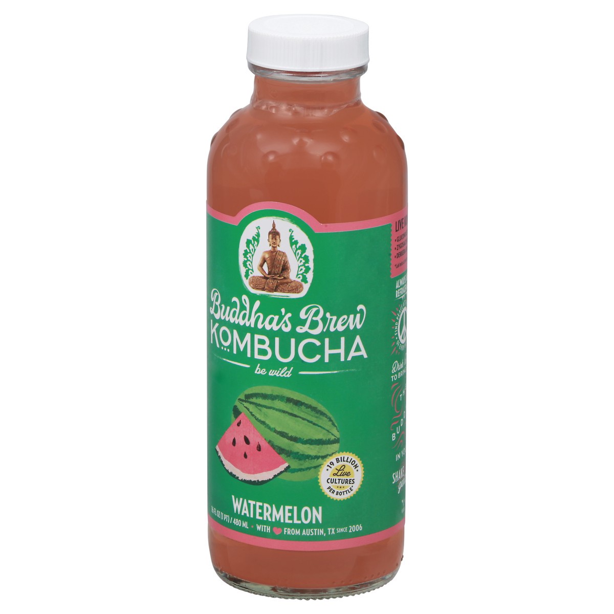 slide 13 of 14, Buddha's Brew Watermelon Kombucha - 16 fl oz, 16 oz