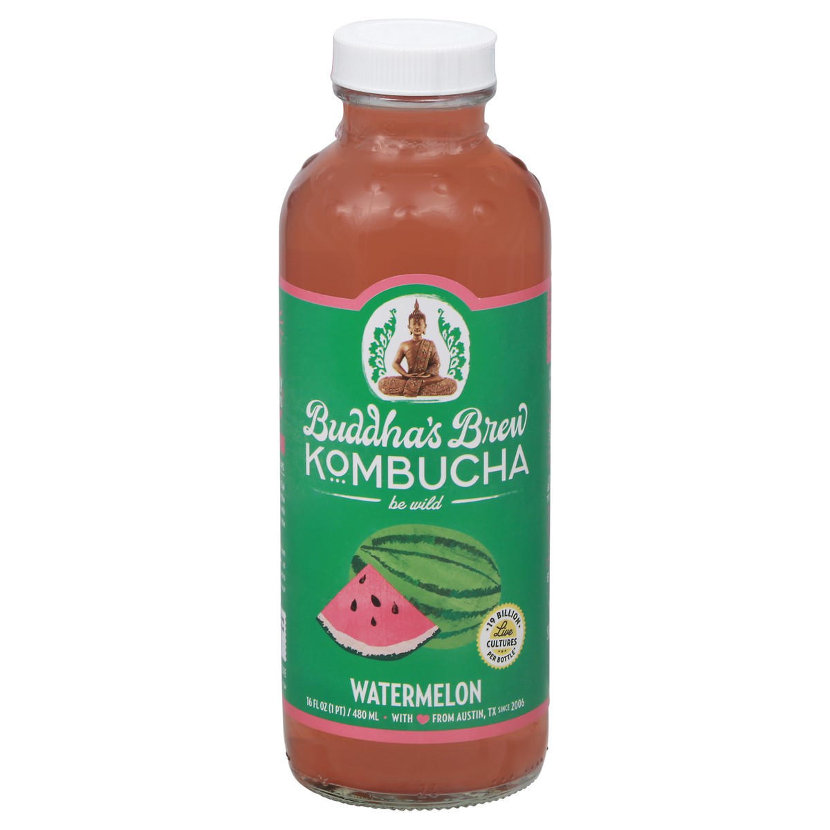 slide 9 of 14, Buddha's Brew Watermelon Kombucha - 16 fl oz, 16 oz