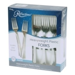 slide 1 of 1, Reflections Reflective Plastic Forks, 80 ct