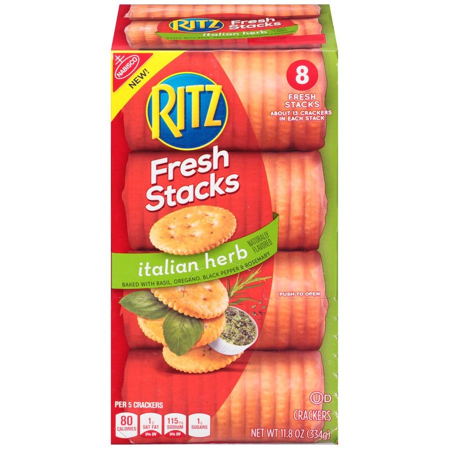 slide 1 of 8, Ritz Italian Herb Crackers - Fresh Stacks, 8 ct; 11.8 oz