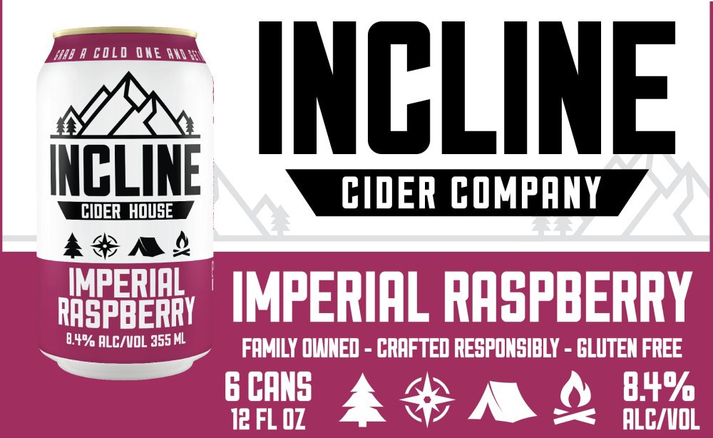 slide 2 of 6, Incline Cider Company Imperial Raspberry Beer 6 - 12 fl oz Cans, 6 ct; 12 fl oz