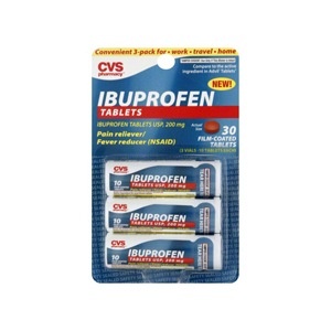 slide 1 of 1, CVS Pharmacy Ibuprofen Film-Coated Tablets, 200mg, 3 pk; 10 ct