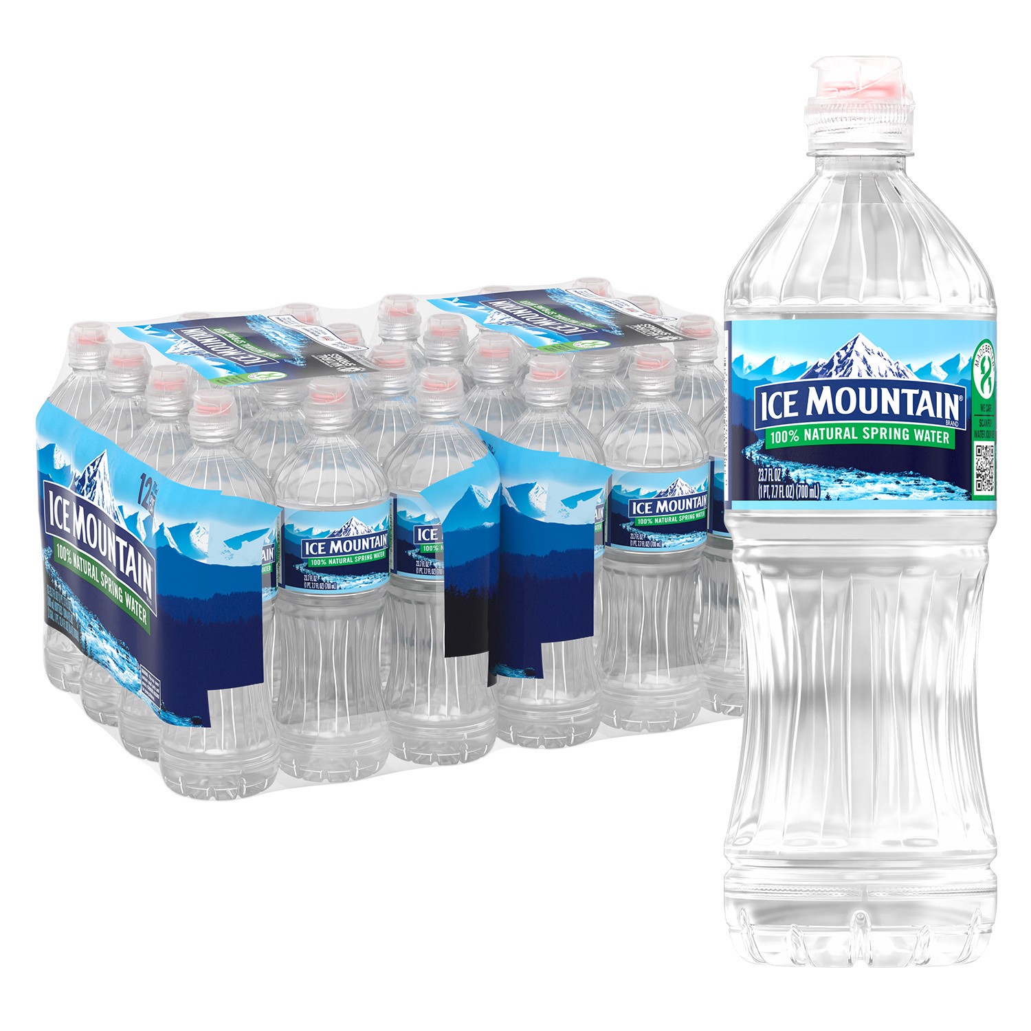slide 1 of 5, ICE MOUNTAIN Brand 100% Natural Spring Water, 23.7-ounce plastic bottles (Total of 24), 1 ct