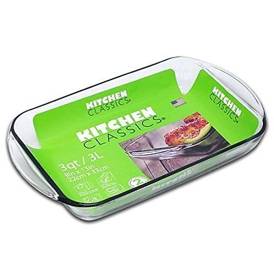 slide 1 of 1, KITCHEN CLASSIC 3Qt Rectangle Bake Dish, 1 ct