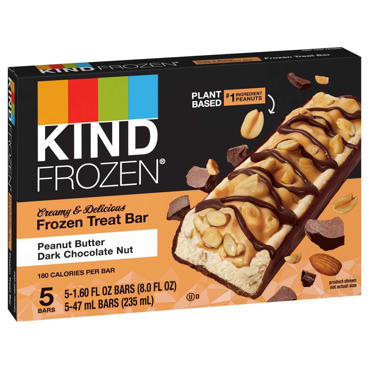slide 6 of 9, KIND Frozen Dark Chocolate Peanut Butter Plant Based Dessert, 5-Count Box, 5 ct