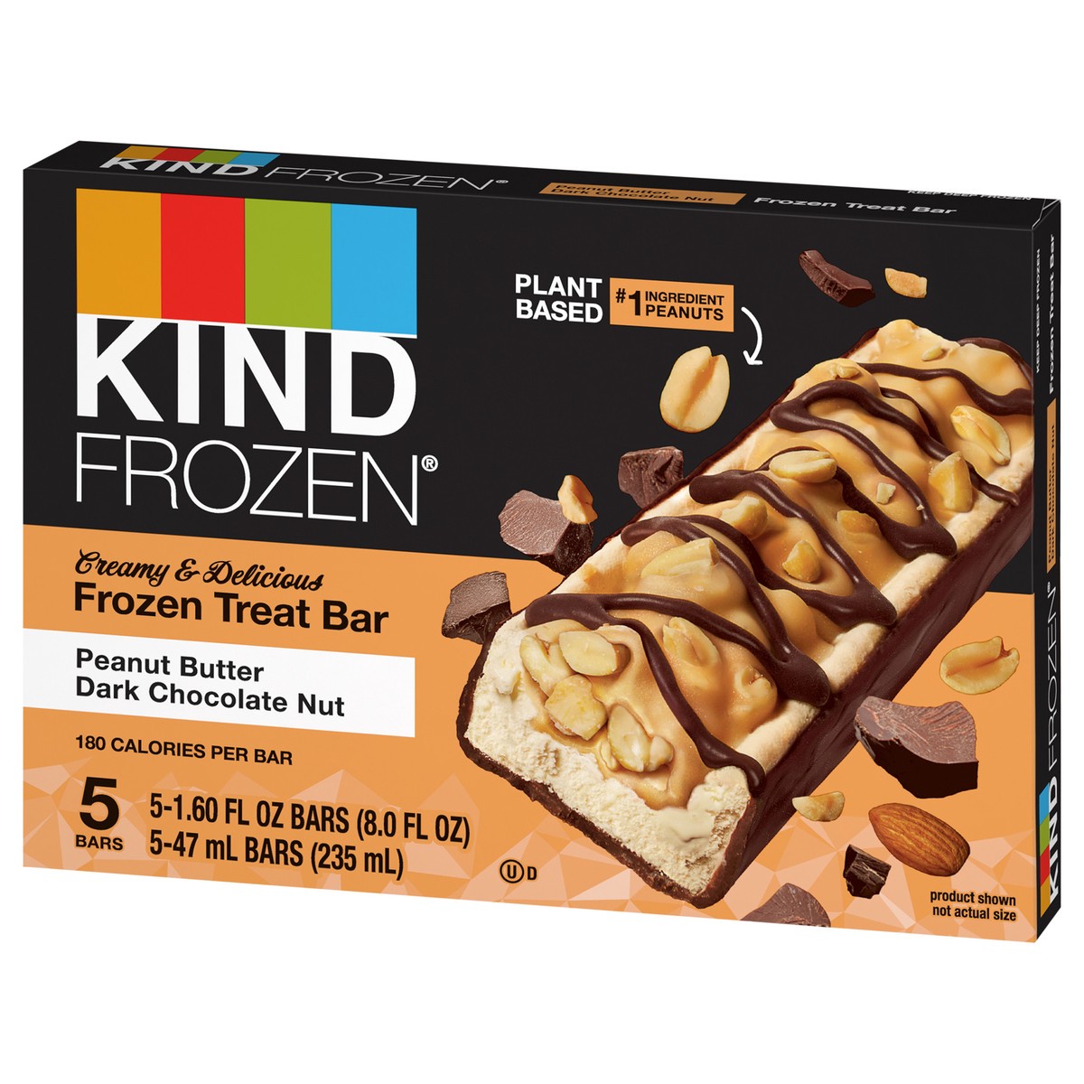 slide 7 of 9, KIND Frozen Dark Chocolate Peanut Butter Plant Based Dessert, 5-Count Box, 5 ct