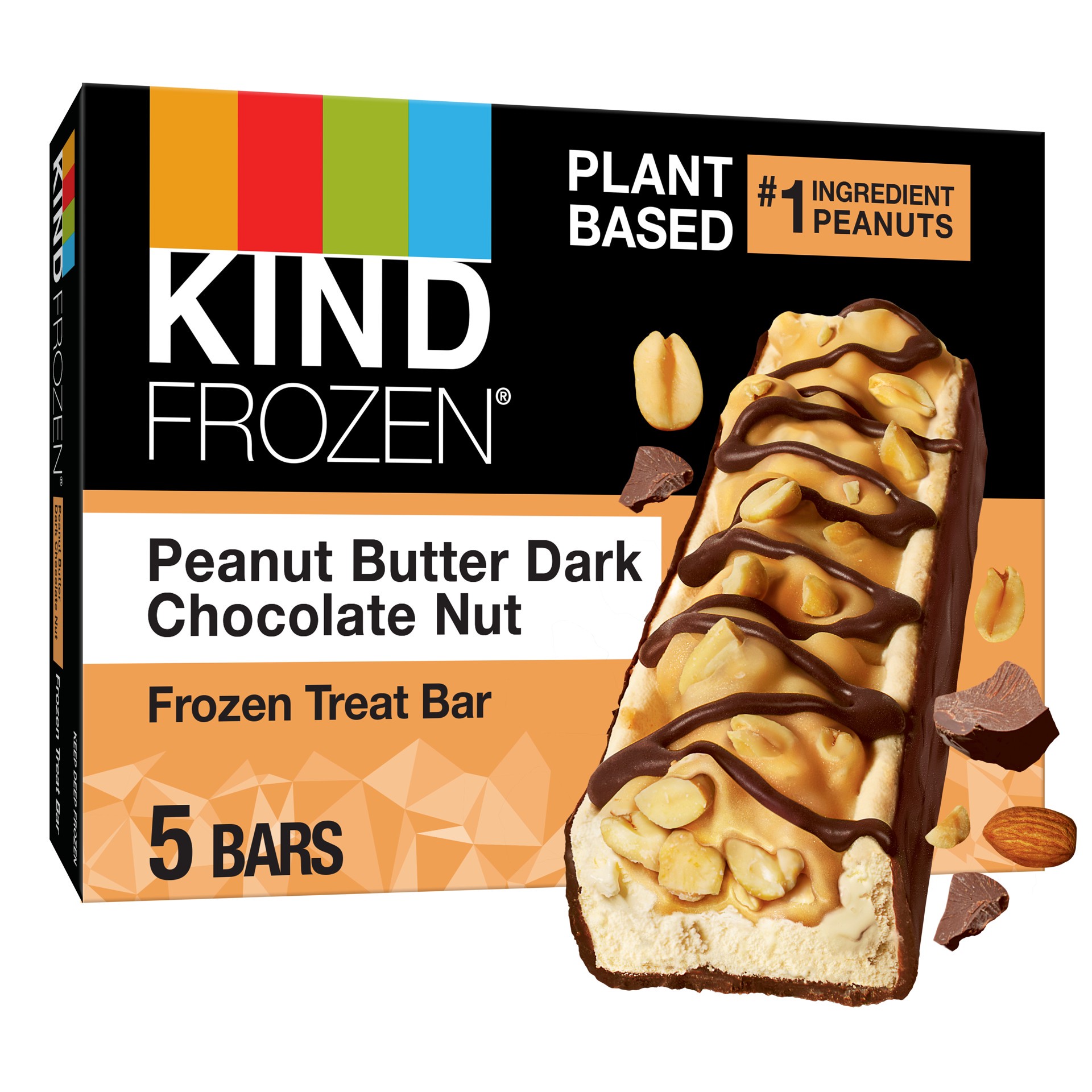 slide 1 of 9, KIND FROZEN Peanut Butter Dark Chocolate Nut Treat Bars (Pack of 5), 5 ct