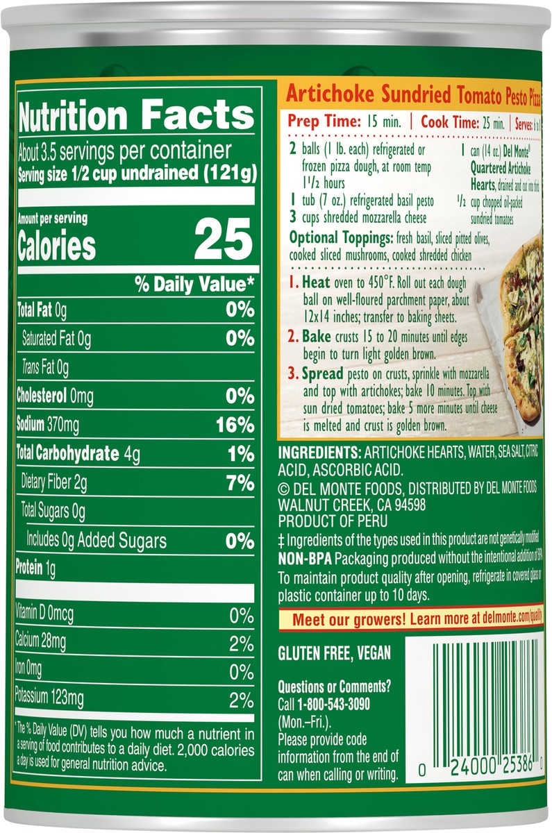 slide 4 of 7, Del Monte Quartered Artichoke Hearts, 14 oz Can, 14 oz