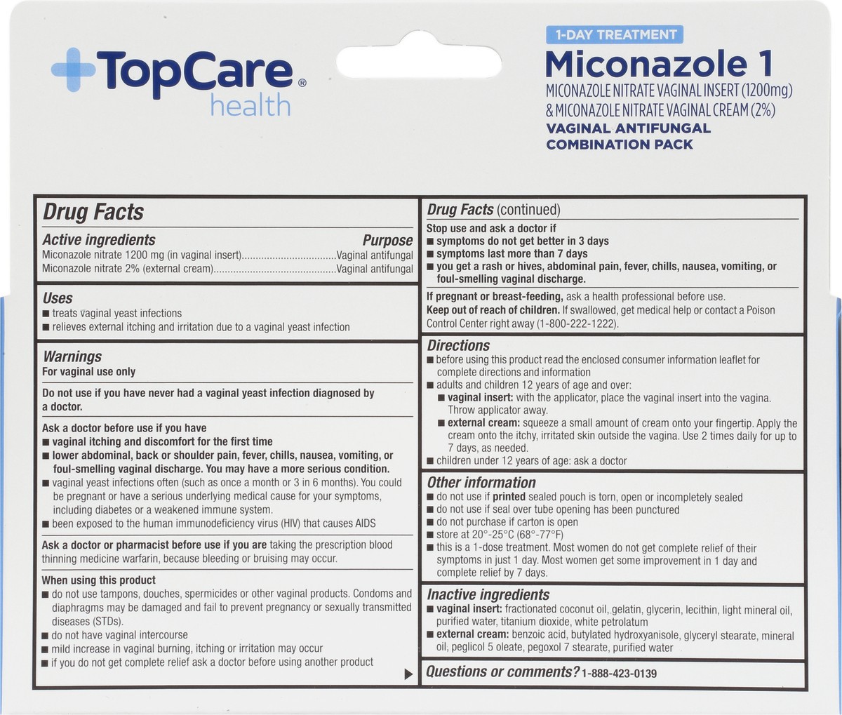 slide 4 of 9, TopCare Health Combination Pack Miconazole 1 1 ea, 1 ct