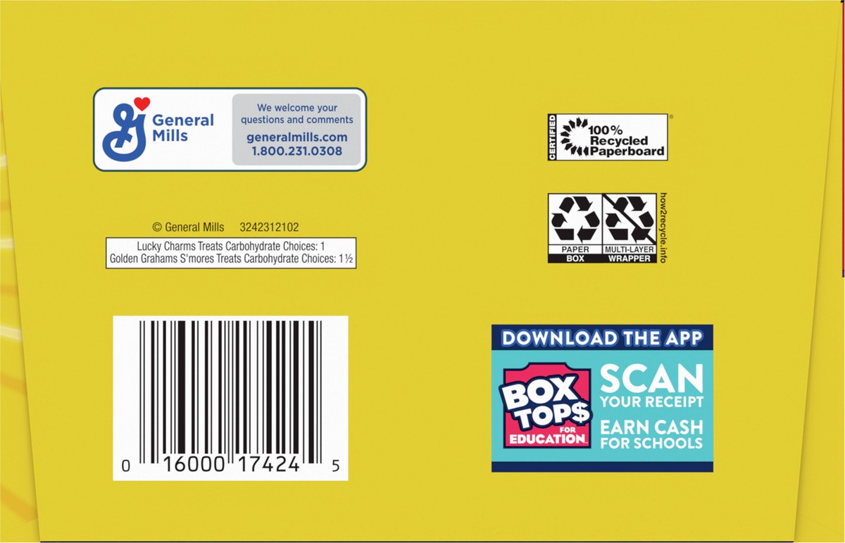 slide 3 of 9, General Mills Golden Grahams Lucky Charms Breakfast Cereal Treat Bars Variety Pack, 28 ct, 28 ct