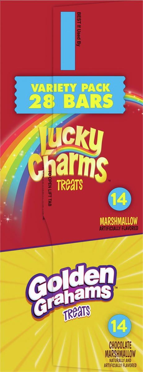 slide 2 of 9, General Mills Golden Grahams Lucky Charms Breakfast Cereal Treat Bars Variety Pack, 28 ct, 28 ct