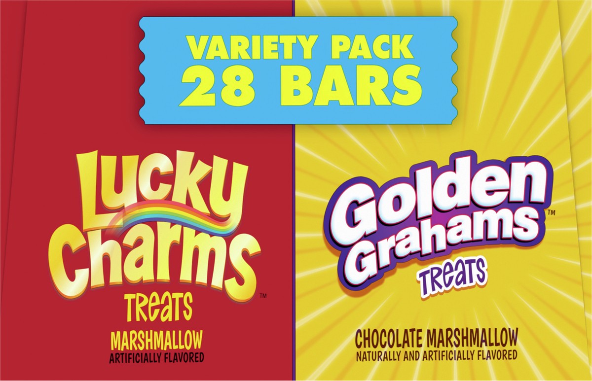 slide 9 of 9, General Mills Golden Grahams Lucky Charms Breakfast Cereal Treat Bars Variety Pack, 28 ct, 28 ct