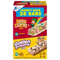 General Mills Golden Grahams Lucky Charms Breakfast Cereal Treat Bars Variety Pack, 28 ct