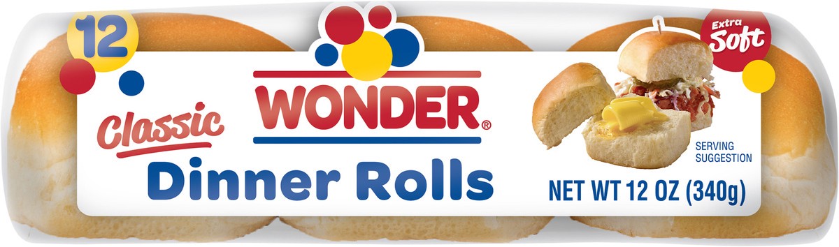 slide 4 of 8, Wonder Extra Soft Classic Dinner Rolls 12 ea, 12 ct