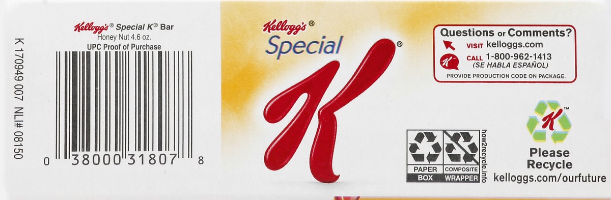 slide 4 of 6, Kellogg's Special K 90 Calories Honey Nut Cereal Bars, 6 ct