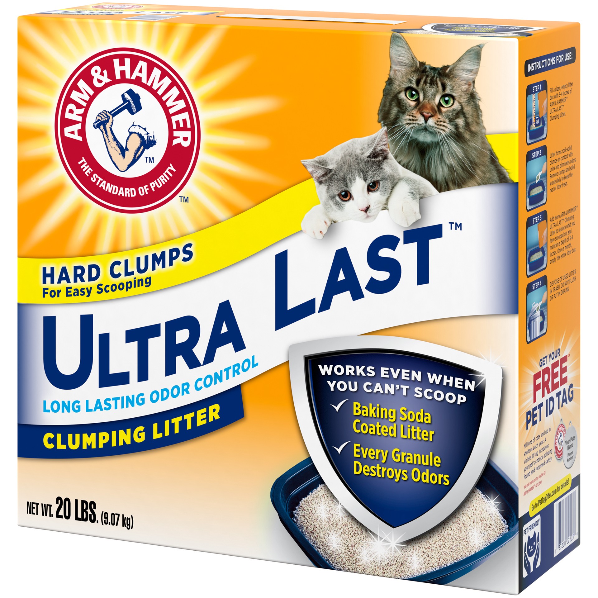 slide 3 of 4, ARM & HAMMER Ultra Last Clumping Cat Litter, 20 lb