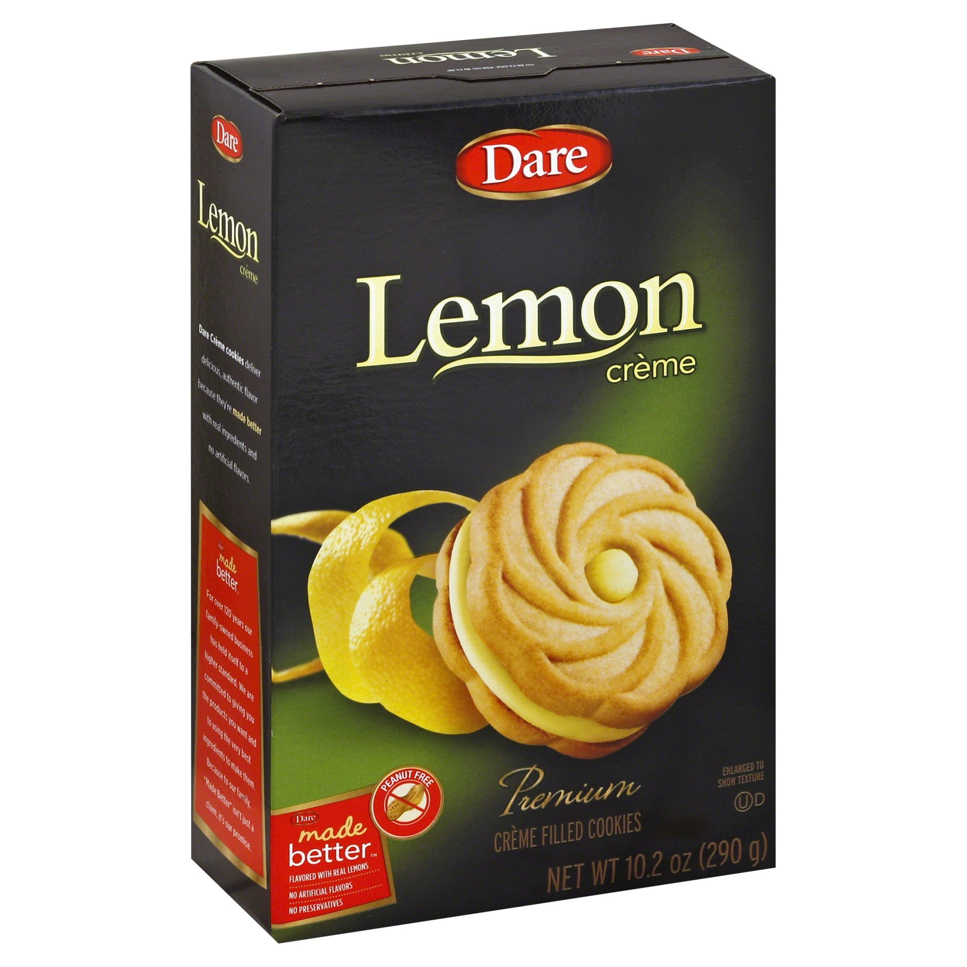 slide 1 of 2, Dare Creme Filled Cookies Lemon Creme, 10.2 oz