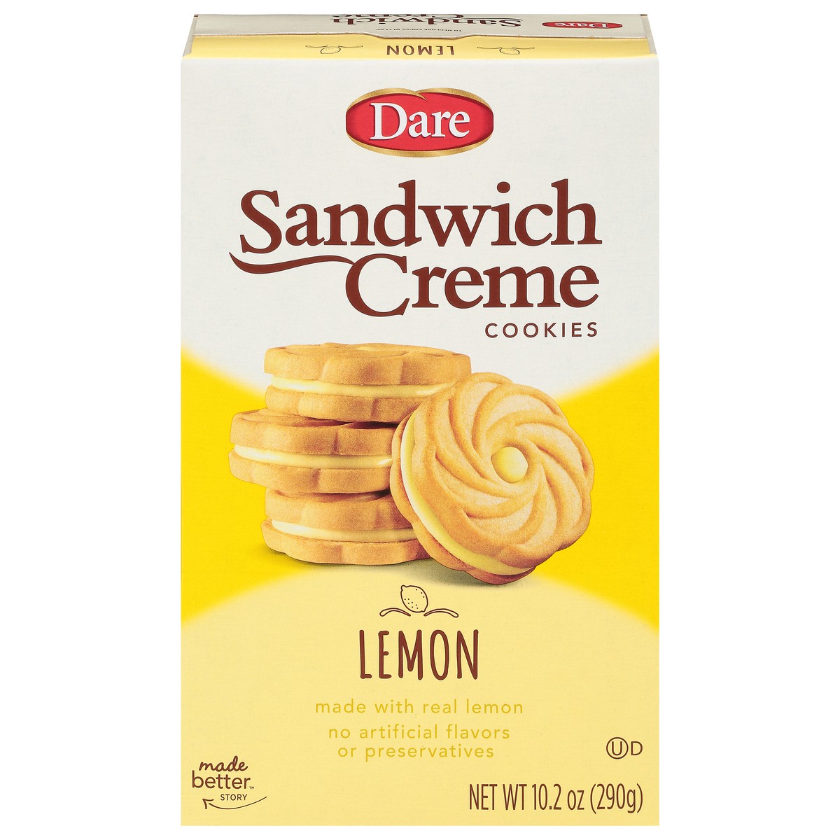 slide 1 of 1, Dare Lemon Crme Sandwich Cookies, 10.2 oz