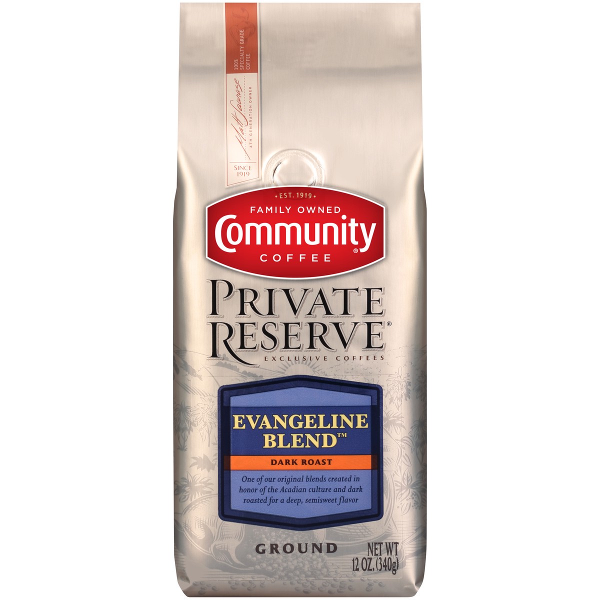 slide 4 of 6, Community Coffee Coffee Private Reserve Evangeline Blend Dark Roast Ground Coffee - 12 oz, 12 oz