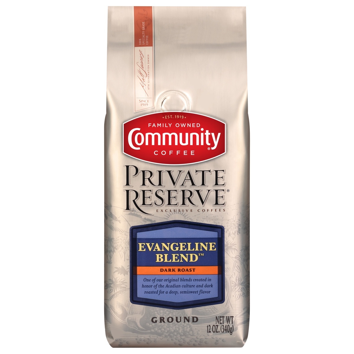 slide 1 of 7, Community Coffee Coffee Private Reserve Evangeline Blend Dark Roast Ground Coffee 12 oz. Bag, 12 oz