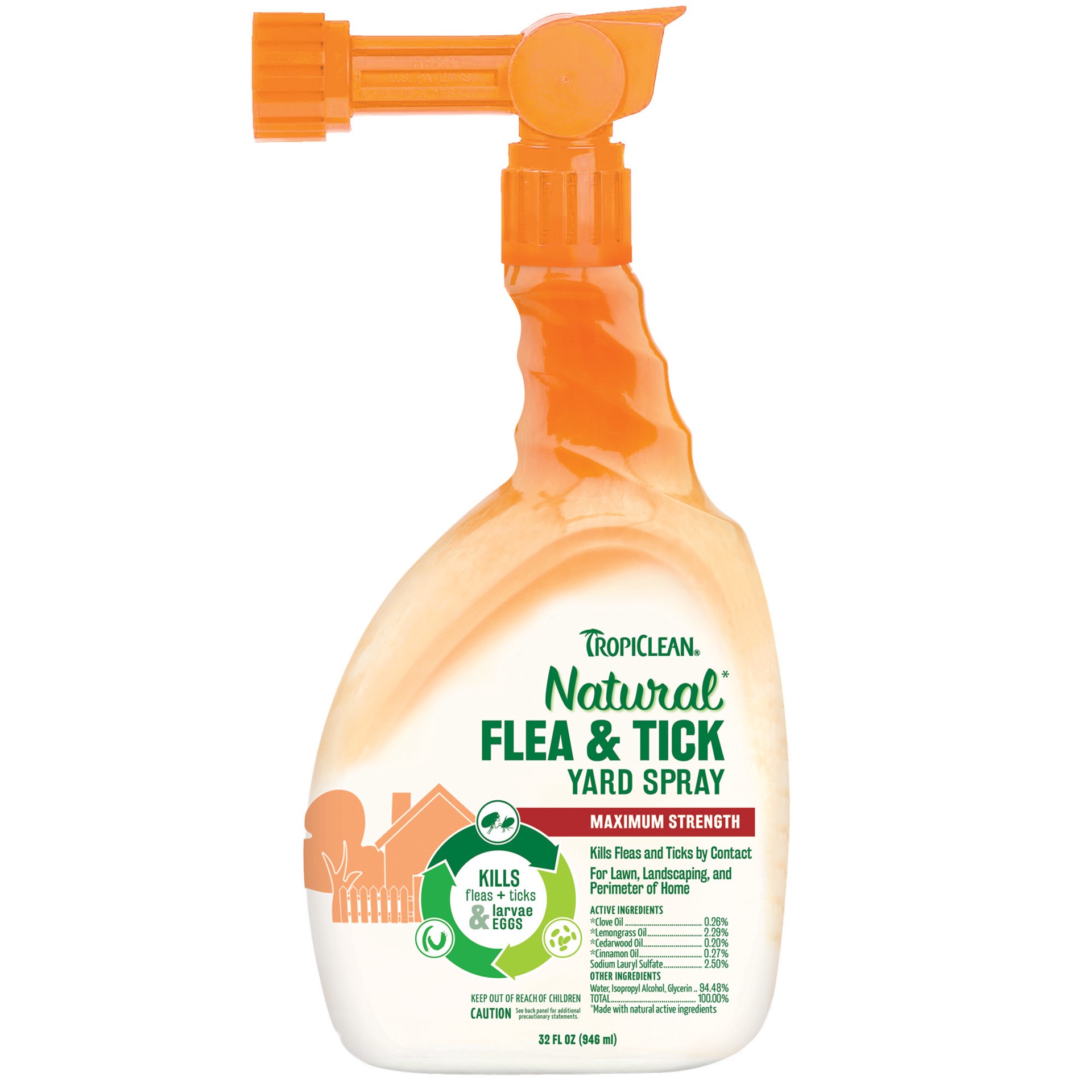 slide 1 of 10, TropiClean Natural* Flea & Tick Yard Spray, 32oz, 32 fl oz