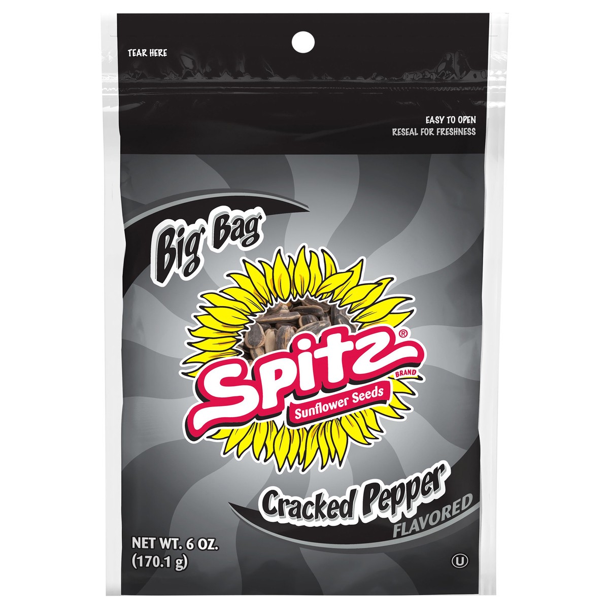 slide 1 of 3, Spitz Sunflower Seeds Cracked Pepper Flavored 6 Oz, 6 oz