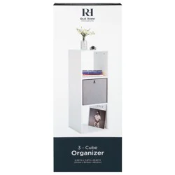 REAL HOME Rh 3 Cube Organizer White