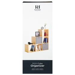 Real Home Innovations 3-2-1 Cube Organizer Natural