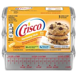 Crisco Butter Flavor Shortening Sticks 3 - 1 Cup Sticks - 3 ct