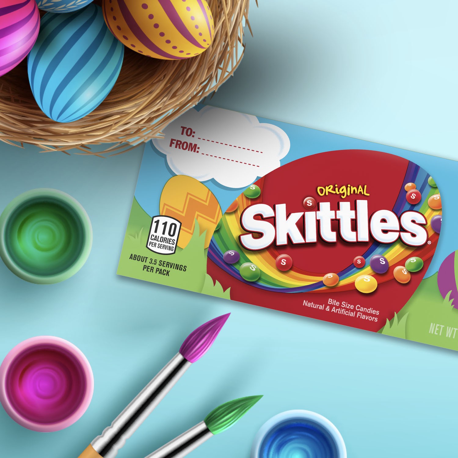 slide 2 of 8, SKITTLES Original Chewy Easter Basket Candy, 3.5 oz Box , 3.5 oz