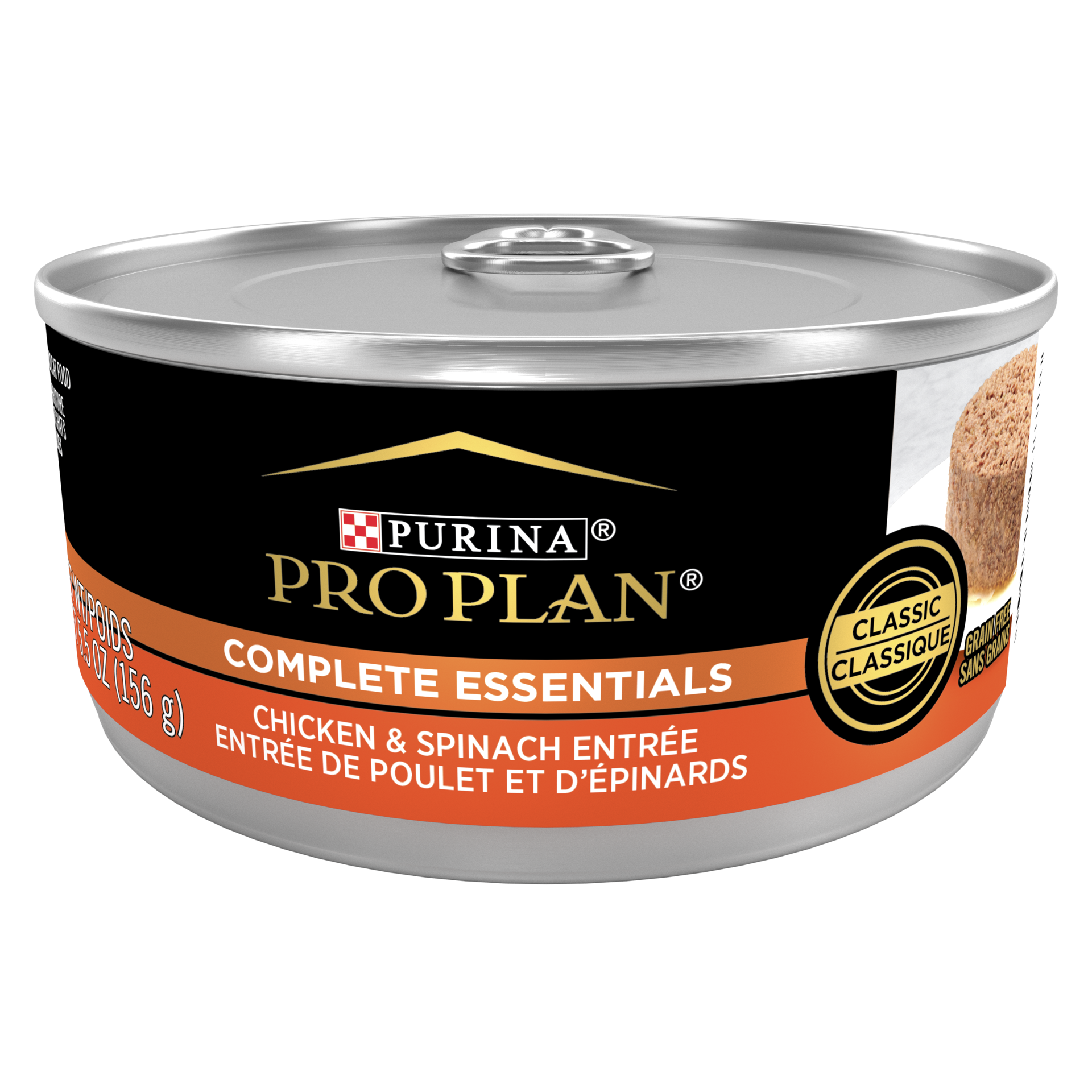 slide 1 of 2, Pro Plan Purina Pro Plan Grain Free Pate Wet Cat Food, Complete Essentials Chicken and Spinach Entree Classic, 5.5 oz