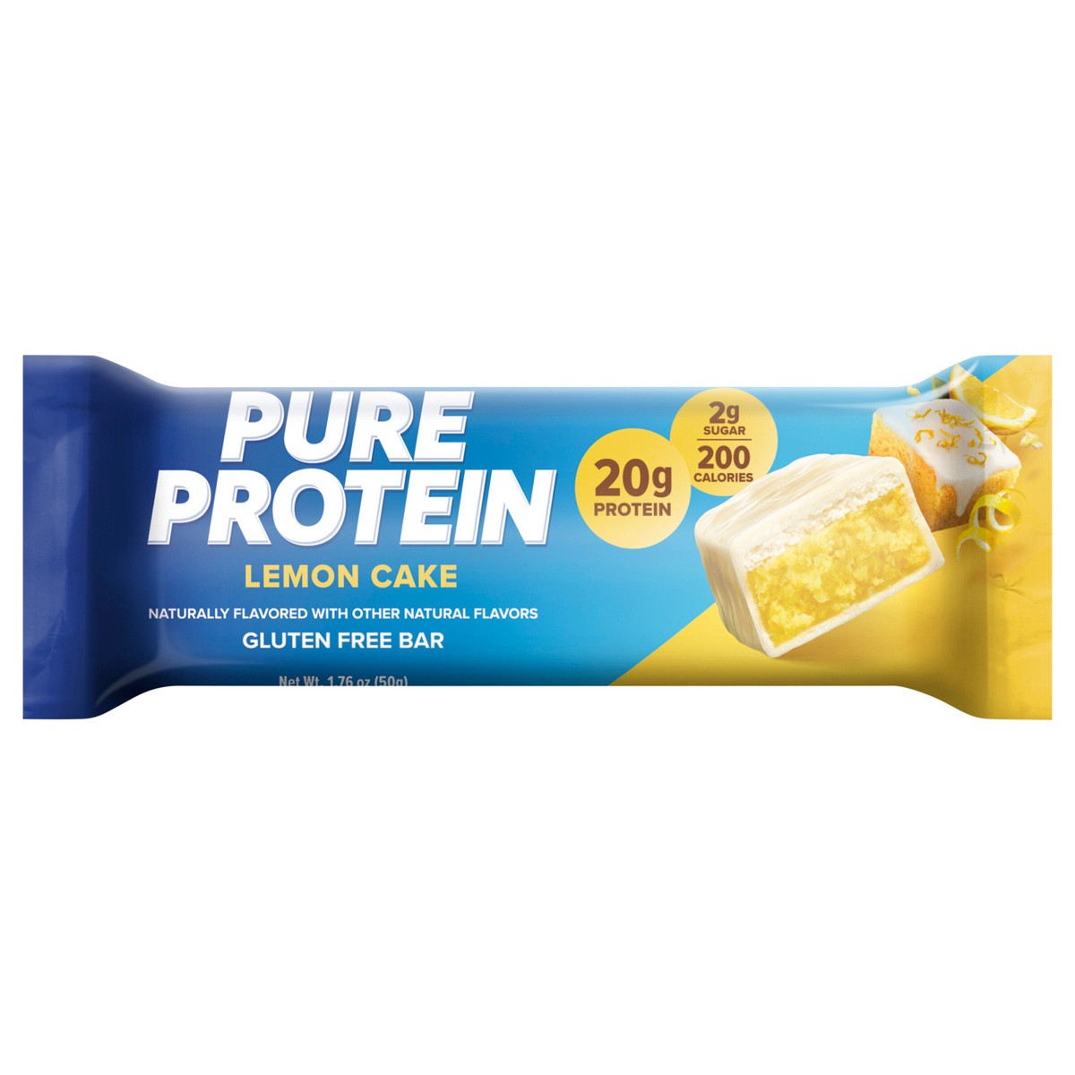 slide 4 of 11, Pure Protein Bars, Lemon Cake, 20g Protein, 1.76 Oz, 6 Ct, 50 gram