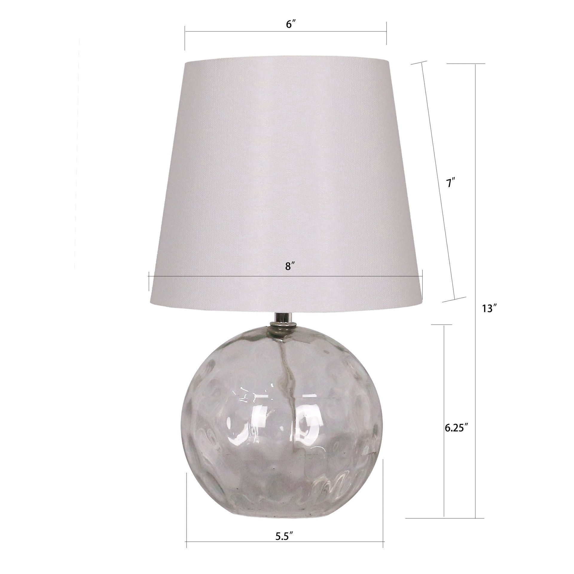 slide 3 of 3, 13" Glass Sphere Table Lamp With White Fabric Shade By Ashland, 8 in x 8 in x 13 in